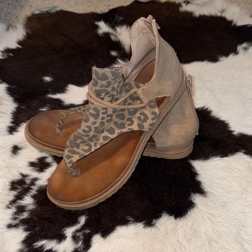 Leopard Print Brown Women's Sandals